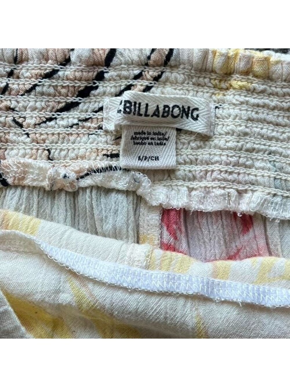 Billabong Adventure Spirit Wide Leg Flyaway Tropical Beach Pants Small Slitted - Picture 4 of 7